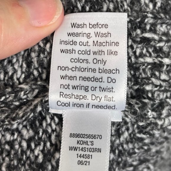 NINE WEST | Gray Oversized Cowl Neck Heavy Knit Pullover Sweater | Size XL - Picture 10 of 12